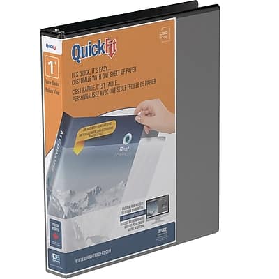 "Stride - Quick-Fit 1"" 3-Ring View Binders, D-Ring - Black" price history on PriceWatchPro