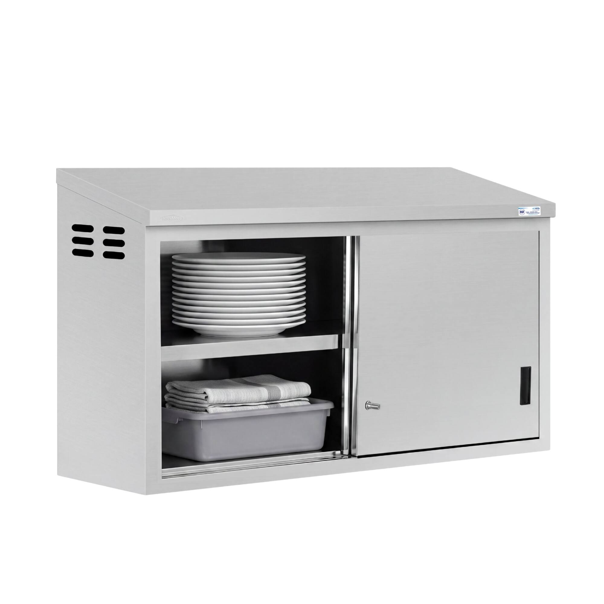 Alt View 2. Koolmore - 60 Inch Stainless Steel Commercial Wall Cabinet With Sliding Doors 15x60 NSF - Stainless-Steel.