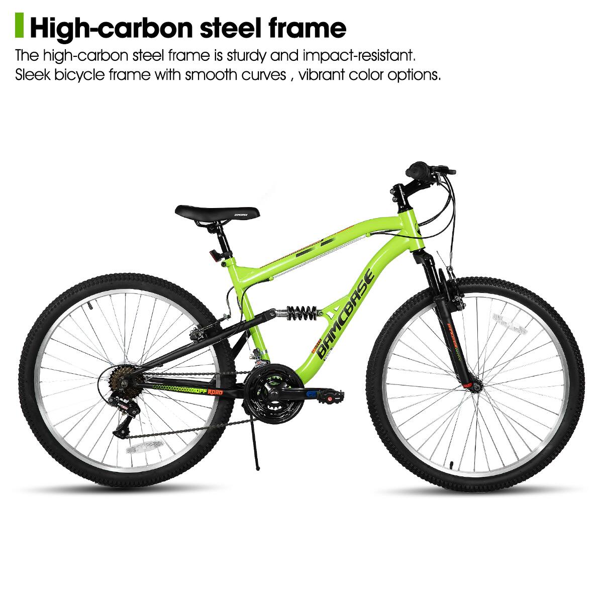 High-carbon steel frame

The high-carbon steel frame is sturdy and impact-resistant. Sleek bicycle frame with smooth curves, vibrant color options.