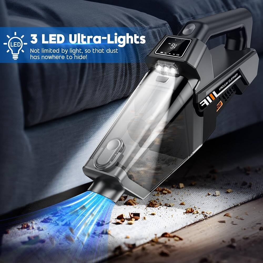 LED 3 LED Ultra-Lights  
Not limited by light, so that dust has nowhere to hide!