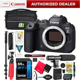 Canon - EOS R6 Mark II Full Frame Mirrorless Camera Body with Accessories Kit Bundle