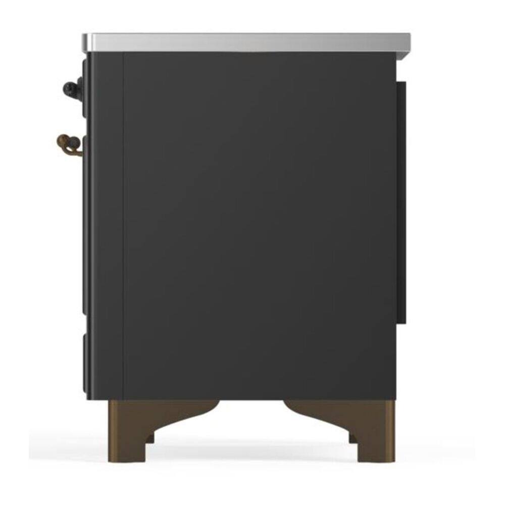 Alt View 4. ILVE - ILVE Majestic II 36 inch Induction Range with 5 Elements (Graphite Matte, Burnished Trim) - Graphite Matte.