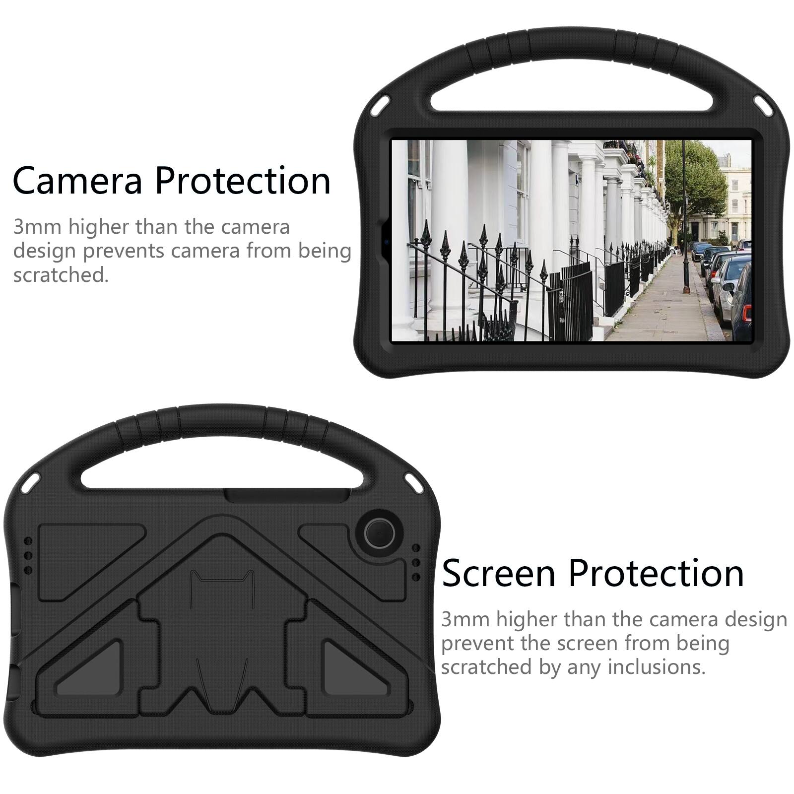 Camera Protection  
3mm higher than the camera design prevents camera from being scratched.  

Screen Protection  
3mm higher than the camera design prevent the screen from being scratched by any inclusions.
