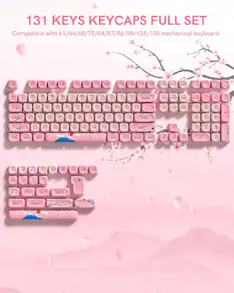 Womier - PBT Keycap Set, MOA Profile Dye-Sub Custom Keyboard Keycap for Cherry MX Switch US Layout Mechanical Keyboard - Manfen-142 Keys