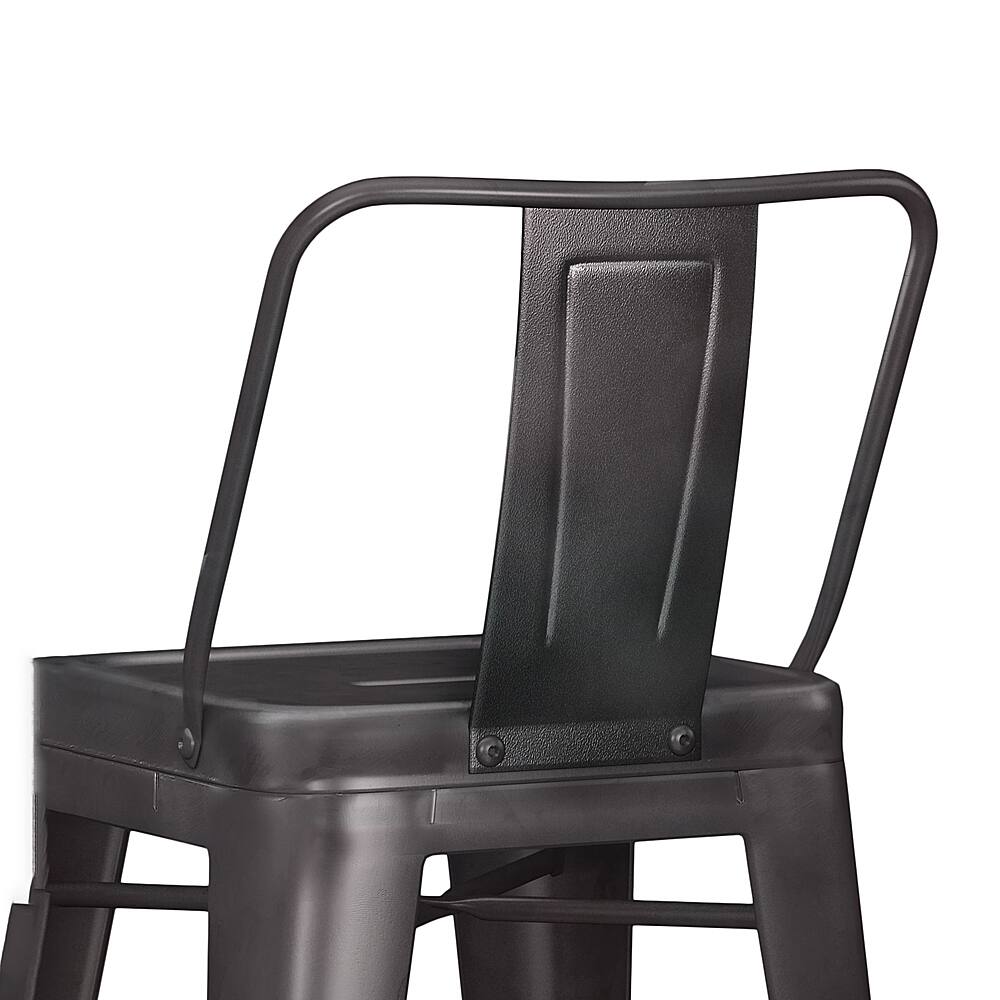 Alt View 12. Simpli Home - Rayne Industrial Metal 24 inch Counter Height Stool (Set of 2) in Gunmetal Grey - Gunmetal Grey.