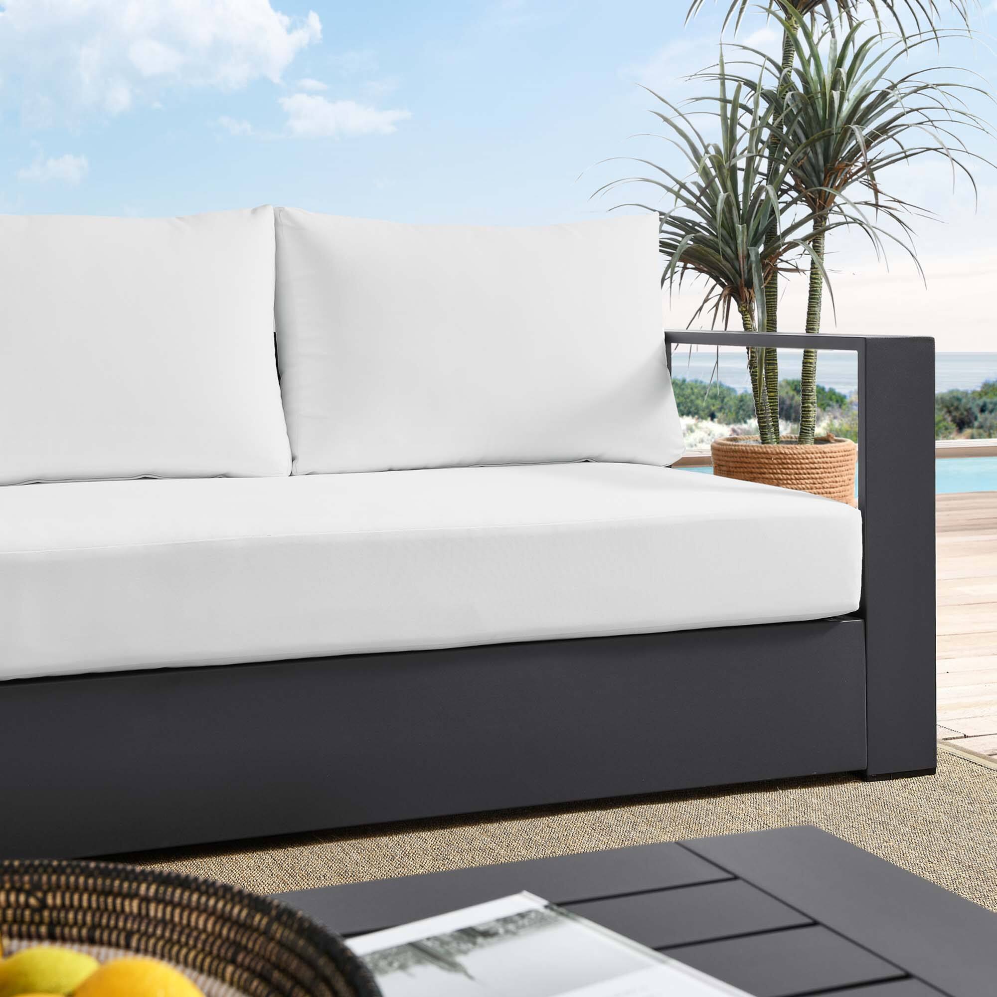 Back. Modway - Tahoe Outdoor Patio Powder-Coated Aluminum Sofa by Modway - Gray White.