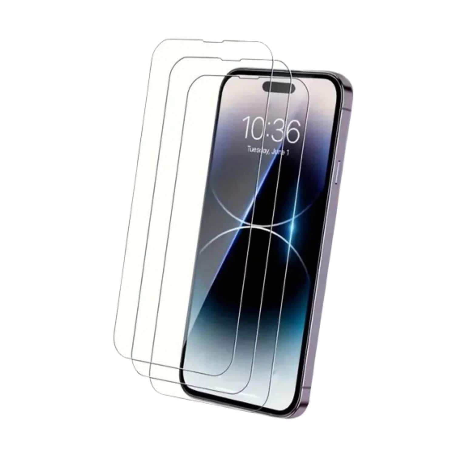 Home Collection - 3-Pack Tempered Glass Screen Protector for iPhone 15 Plus – Full Coverage 9H HD Anti-Scratch, Anti-Fingerprint - Clear / Transparent