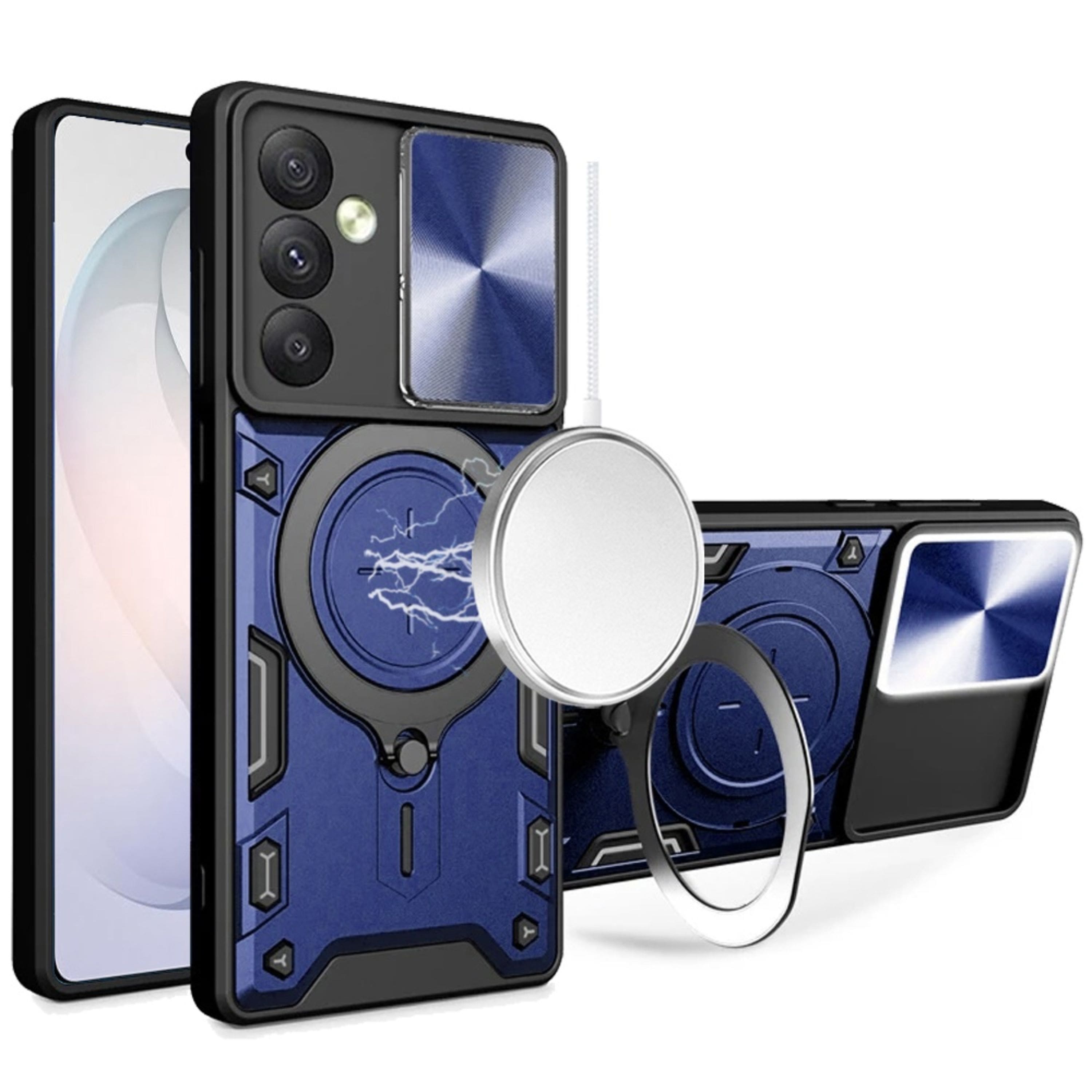 Kitcheniva - Magnetic Circle Stand Sliding Lens Cover Plus Tempered Glass For Samsung S26 FE - Blue price history on PriceWatchPro