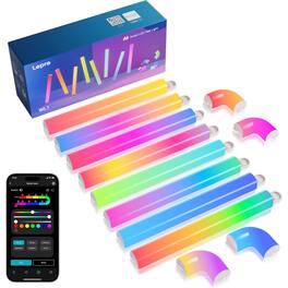 Lepro - WL1 Smart LED Wall Light Bar Kits - 8 Pcs with 4 Corners - RGB