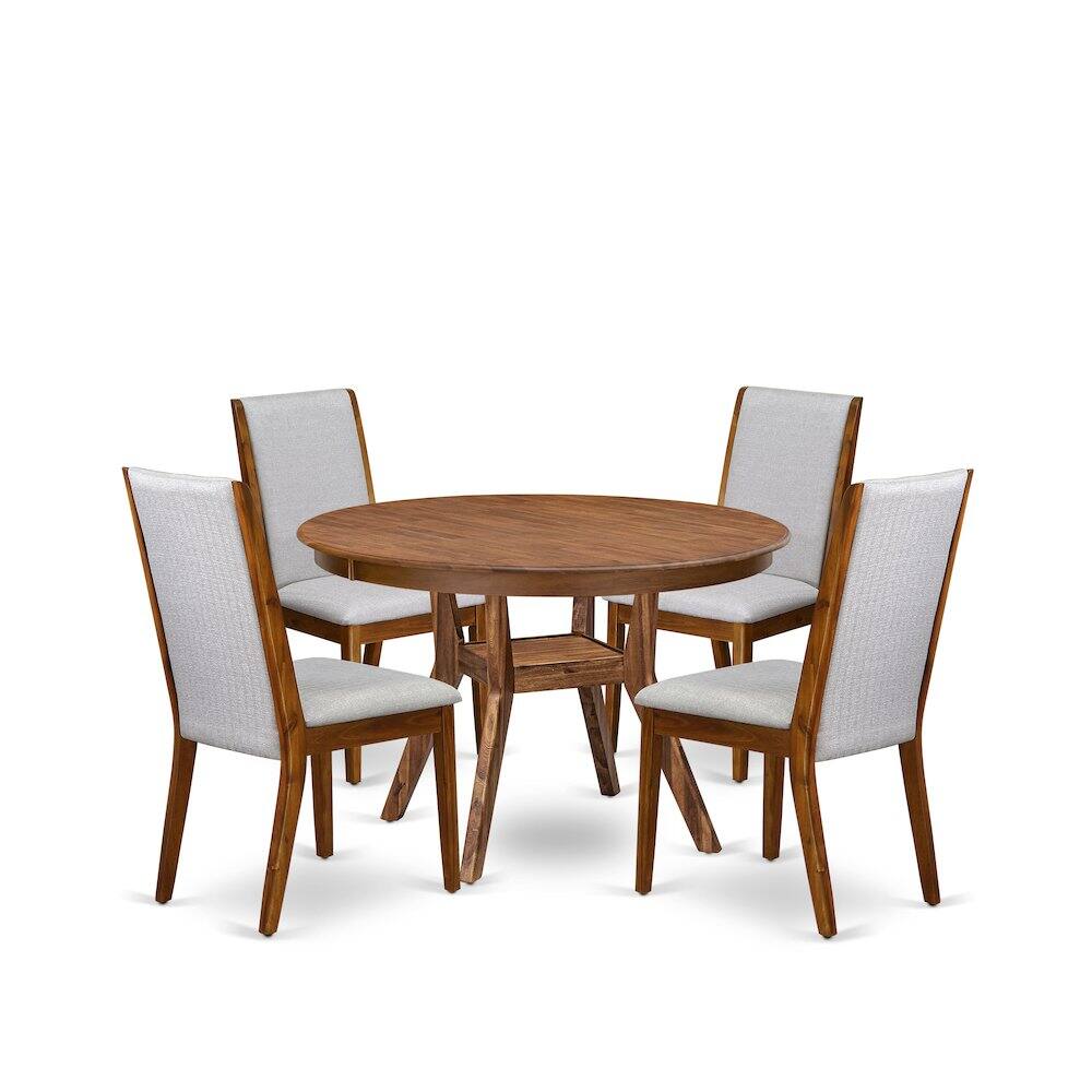 Front. Luxe - 5-Piece Dining Table Set A Modern Kitchen Table - Grey.