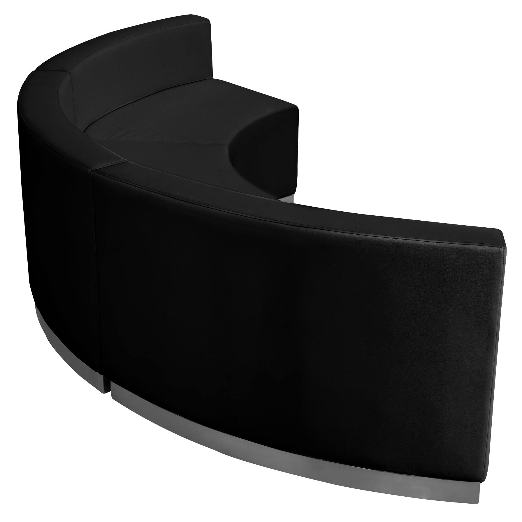 Alt View 3. Emma + Oliver - Faux Leather Modular Reception Seating Configuration, 3 Pieces - Black.