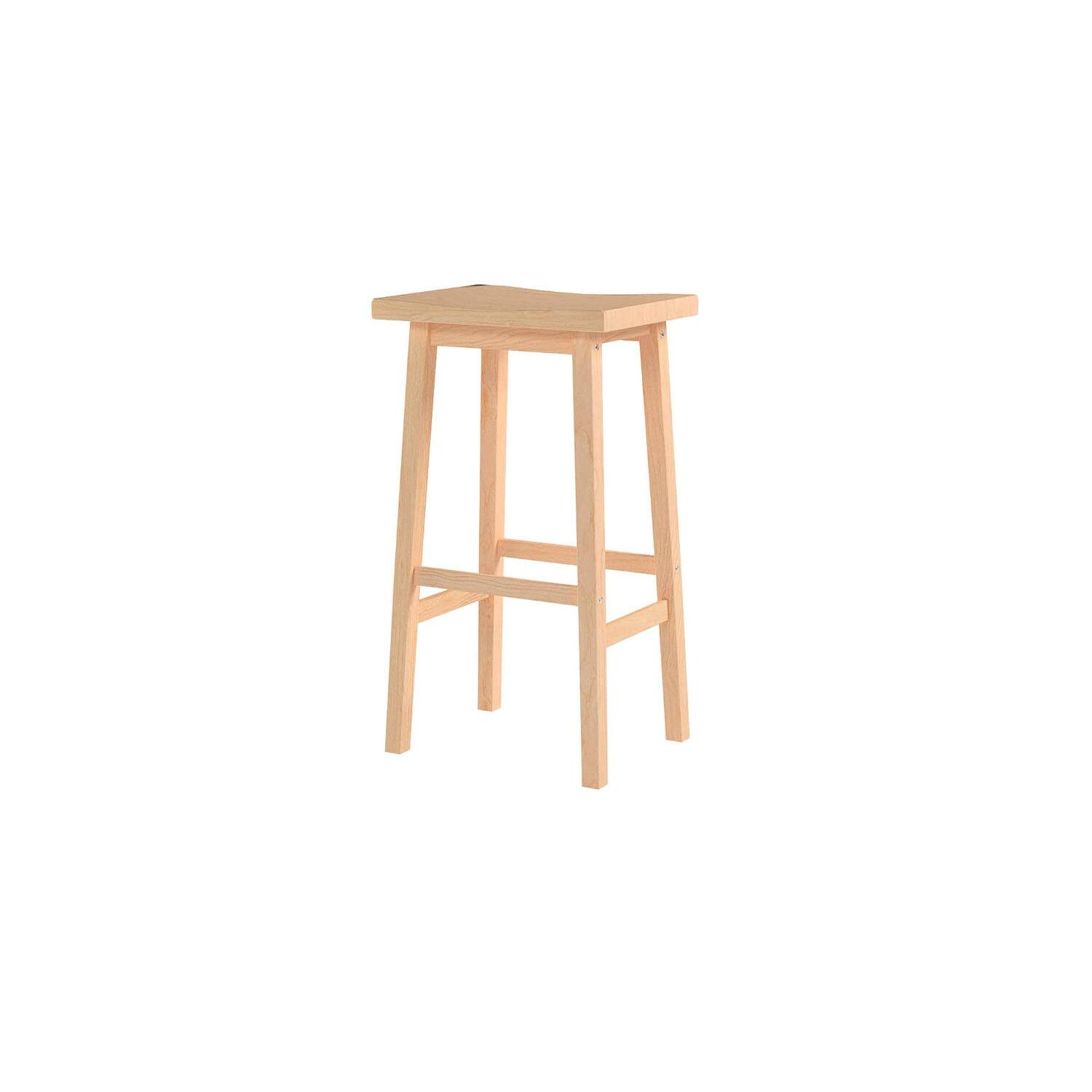 Alt View 8. PJ Wood - PJ Wood Classic Saddle-Seat 29 Inch Tall Kitchen Counter Stools, Natural - Natural.