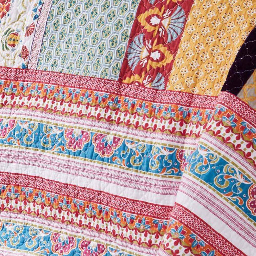 Alt View 4. Greenland Home Fashions - Greenland Home Fashions Thalia Cotton Boho-Style Bedspread Se 3-Piece King/California King Blue - Multicolor.