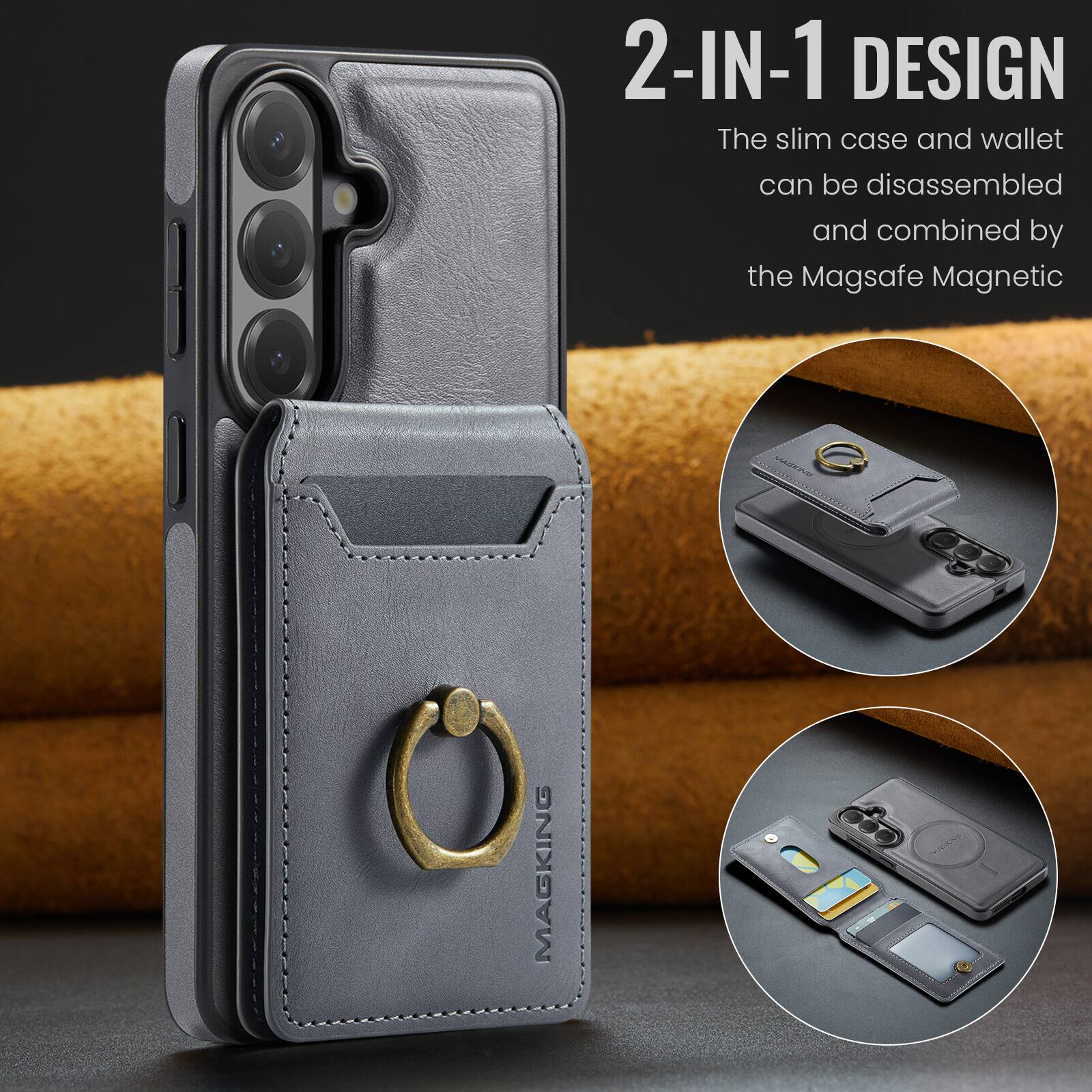 2-IN-1 DESIGN  
The slim case and wallet can be disassembled and combined by the Magsafe Magnetic