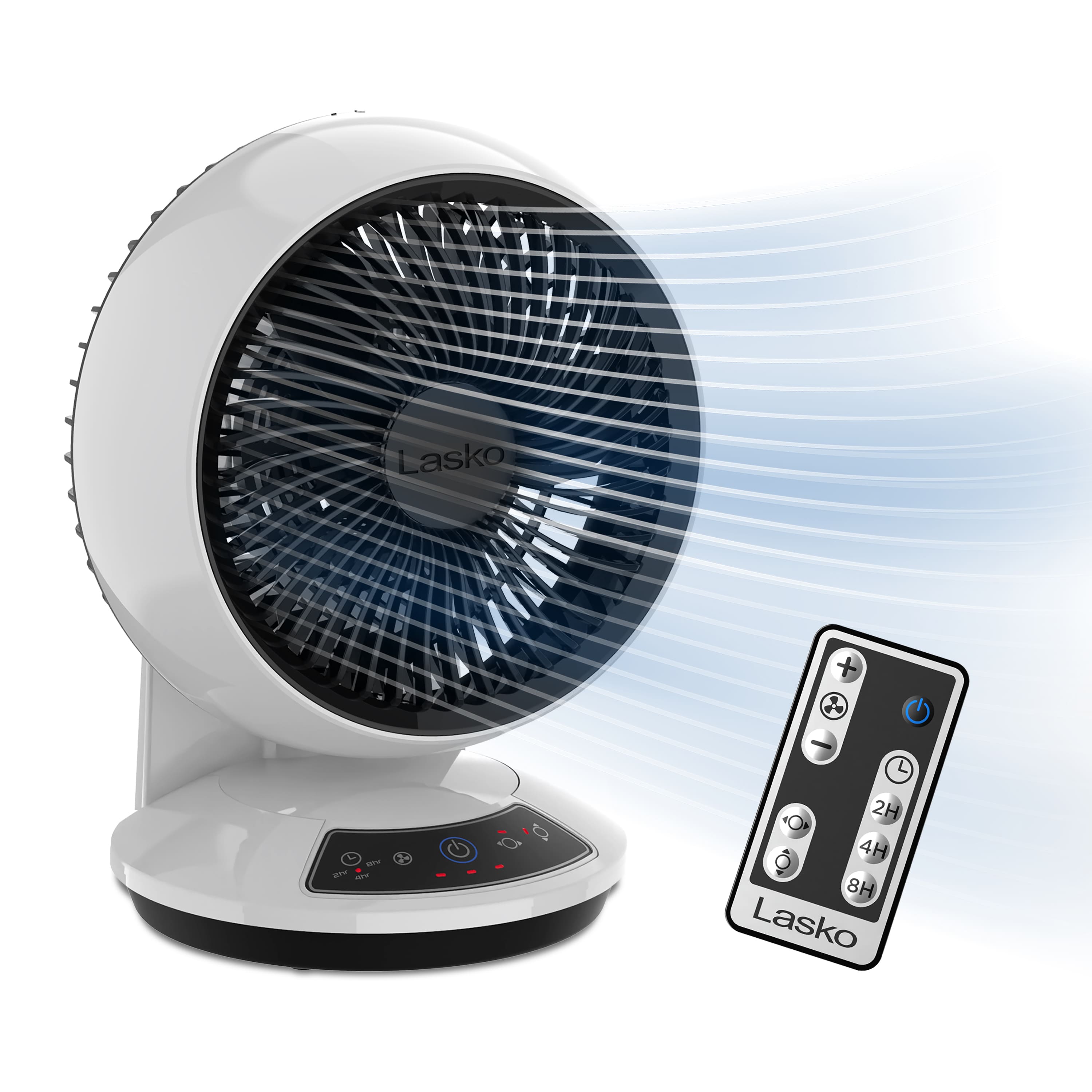 Lasko - Whirlwind Orbital Motion Air Circulator Fan with Timer and Remote Control - White - Front_Zoom