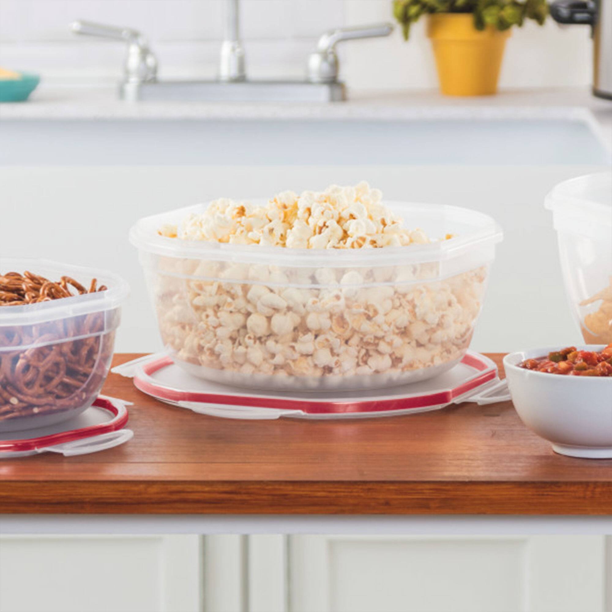 Alt View 2. Sterilite - Sterilite Ultra Seal 4.7 Qt Plastic Food Storage Bowl Container w/ Lid, (8 Pack) - Clear/Red.