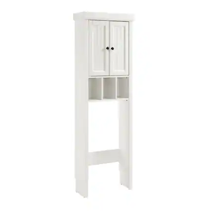 Front. Crosley Furniture - Seaside Over The Toilet Storage Cabinet - Distressed White.