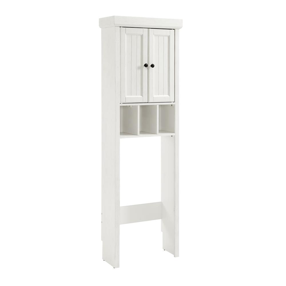 Front. Crosley Furniture - Seaside Over The Toilet Storage Cabinet - Distressed White.