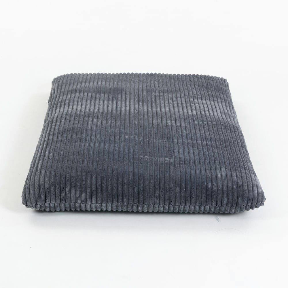 Angle. Kadyn - Bean Bag Chair for Adults, Corduroy Fabric Armless Lazy Sofa with Backrest for Living Room & Bedroom, Dark Gray - Gray.