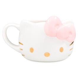 Silver Buffalo - Sanrio Hello Kitty Golden Face Sculpted Ceramic Mug | Holds 20 Ounces - White