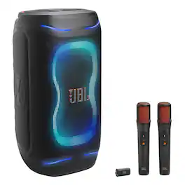 JBL - PartyBox 130 Portable Party Speaker Bundle with EasySing Wireless Microphones - Black