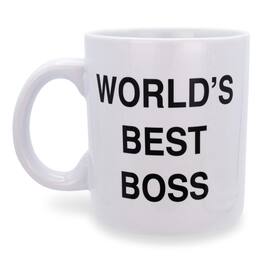 Silver Buffalo - The Office Dunder Mifflin "World's Best Boss" Ceramic Mug | Holds 20 Ounces - White