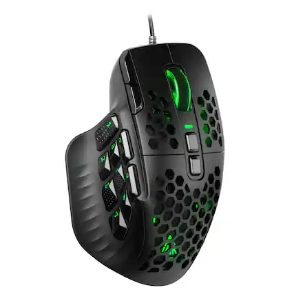 Front. PO3TICJUNKI3 - Sm809 Pro Gaming Mouse With Side Buttons Rgb For Gamer Macros Mmo - black.