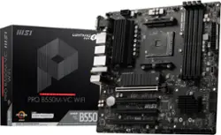 MSI - PRO B550M-VC WIFI (Socket AM4) AMD B550 MATX DDR4 Wi-Fi 6E Motherboard - Black - Front_Zoom