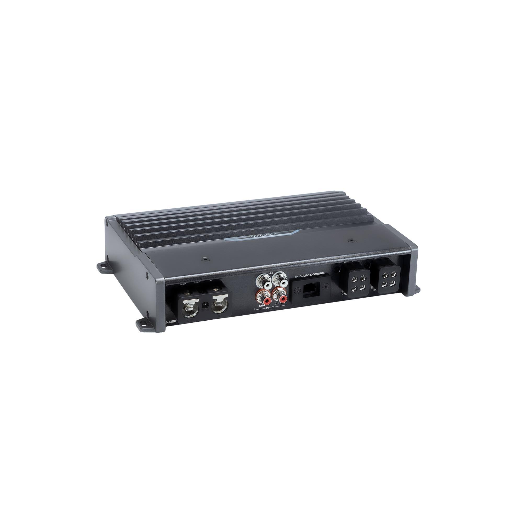 Alt View 2. Alpine - Alpine M-A60F 4-Ch Marine Amplifier w/ 600W of Flexible Power, IPX6 Chassis - Black/Gray.