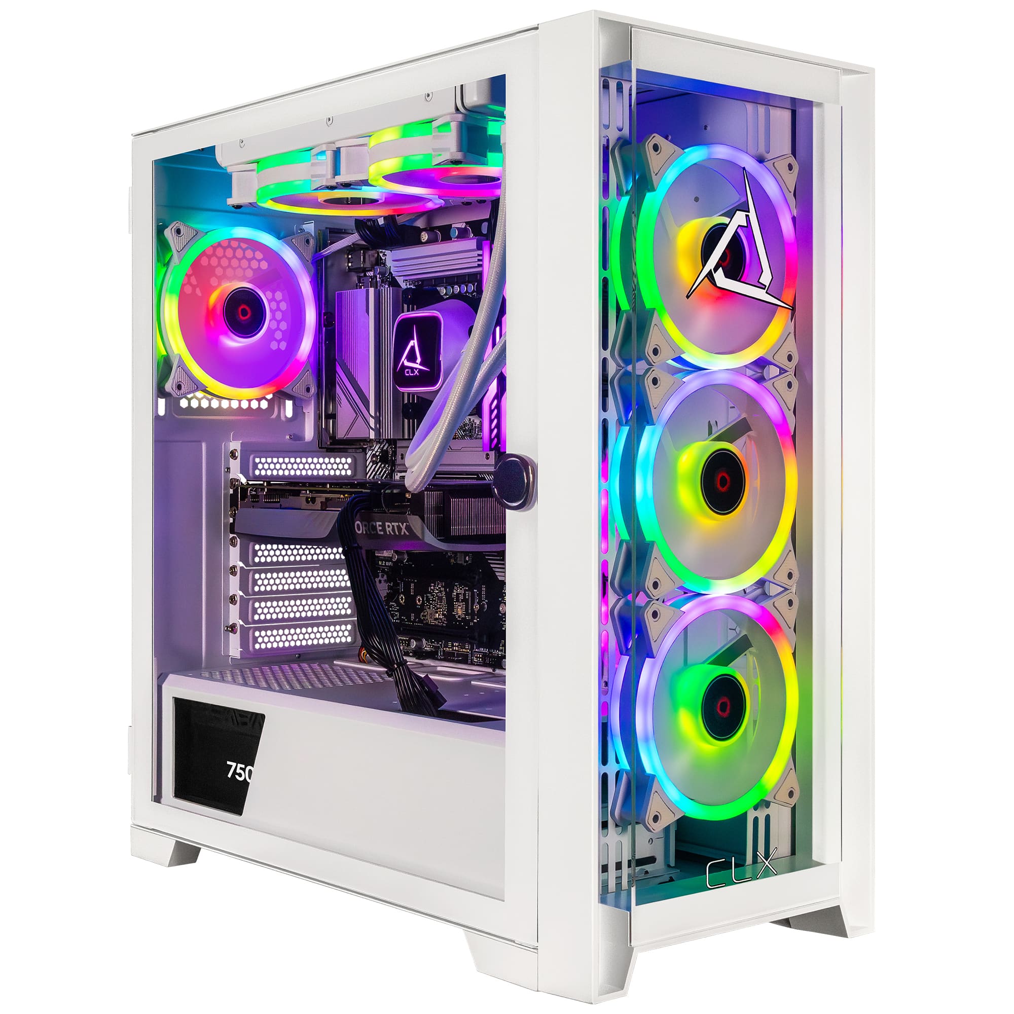 CLX - SET Gaming Desktop - Intel Core Ultra 7 265KF - 64GB DDR5 5600 Memory - GeForce RTX 5060 Ti 16GB - 2TB NVMe M.2 SSD - White - Front_Zoom
