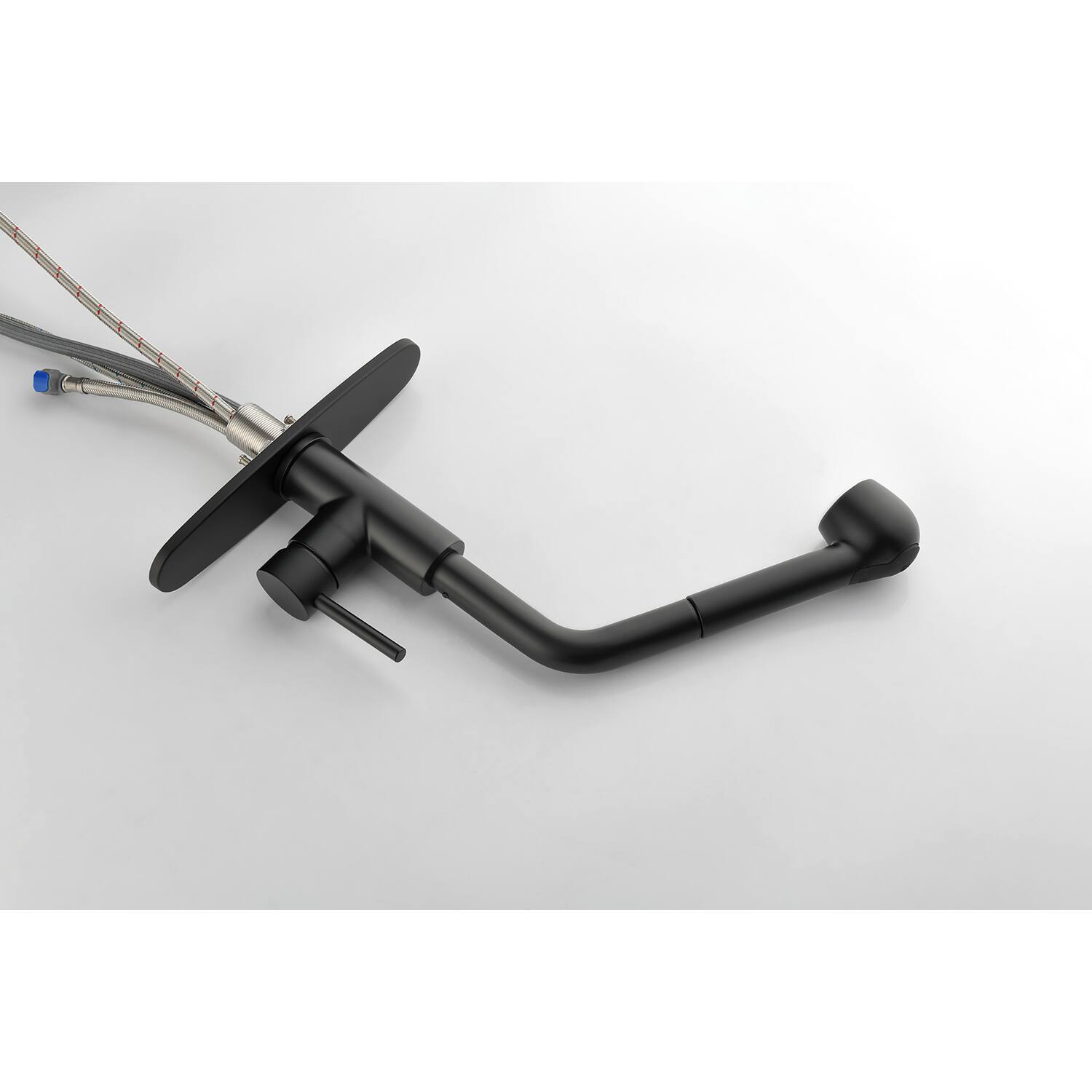 Alt View 5. Siljoy - Single Handle Kitchen Sink Faucet with Pull Out Sprayer - Matte Black.