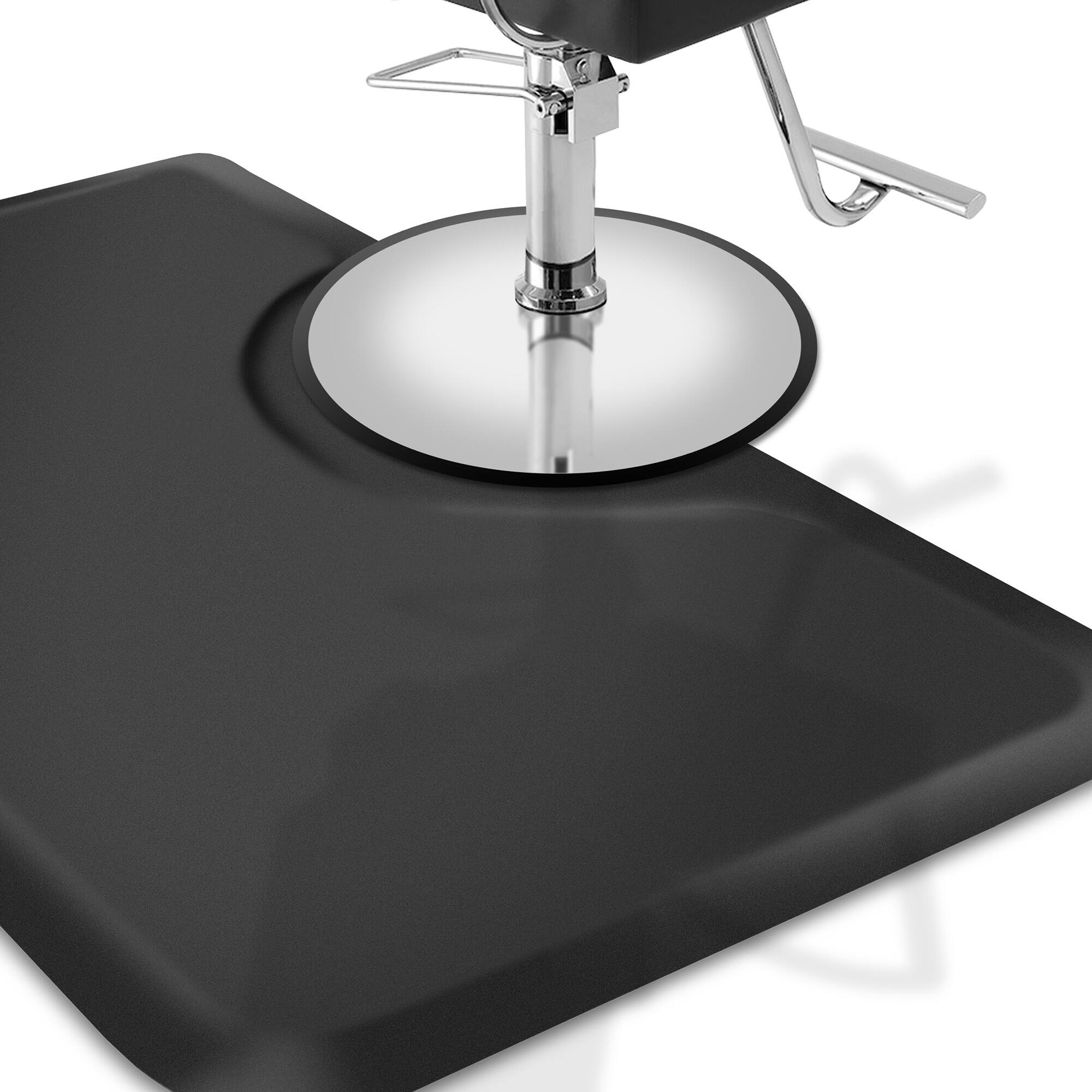 Alt View 4. Saloniture - 2pk 1/2-in Thick 3 x 5-ft Anti-Fatigue Mats for Salon Chair - Black.