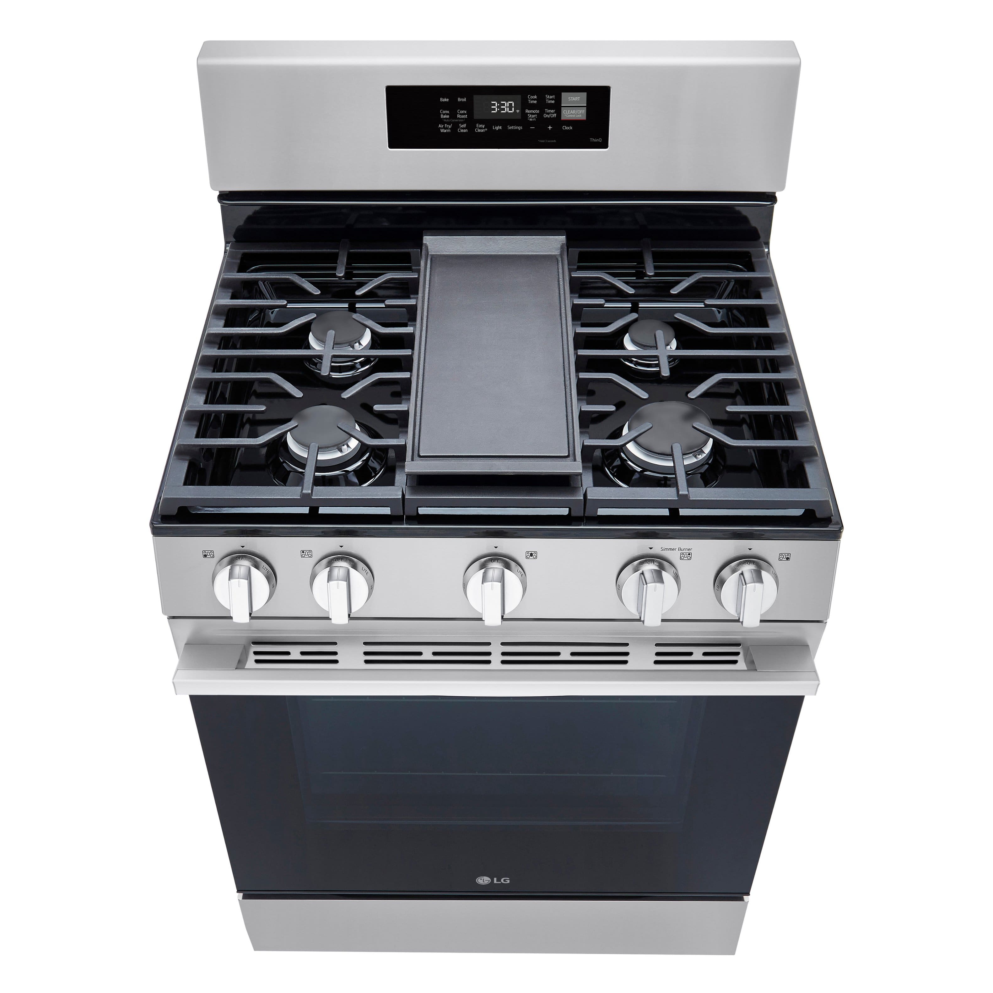 Alt View 12. LG - 6.3 Cu. Ft. Freestanding Gas True Convection Smart Range with EasyClean, Air Fry and UltraHeat 20K Burner - Stainless Steel.