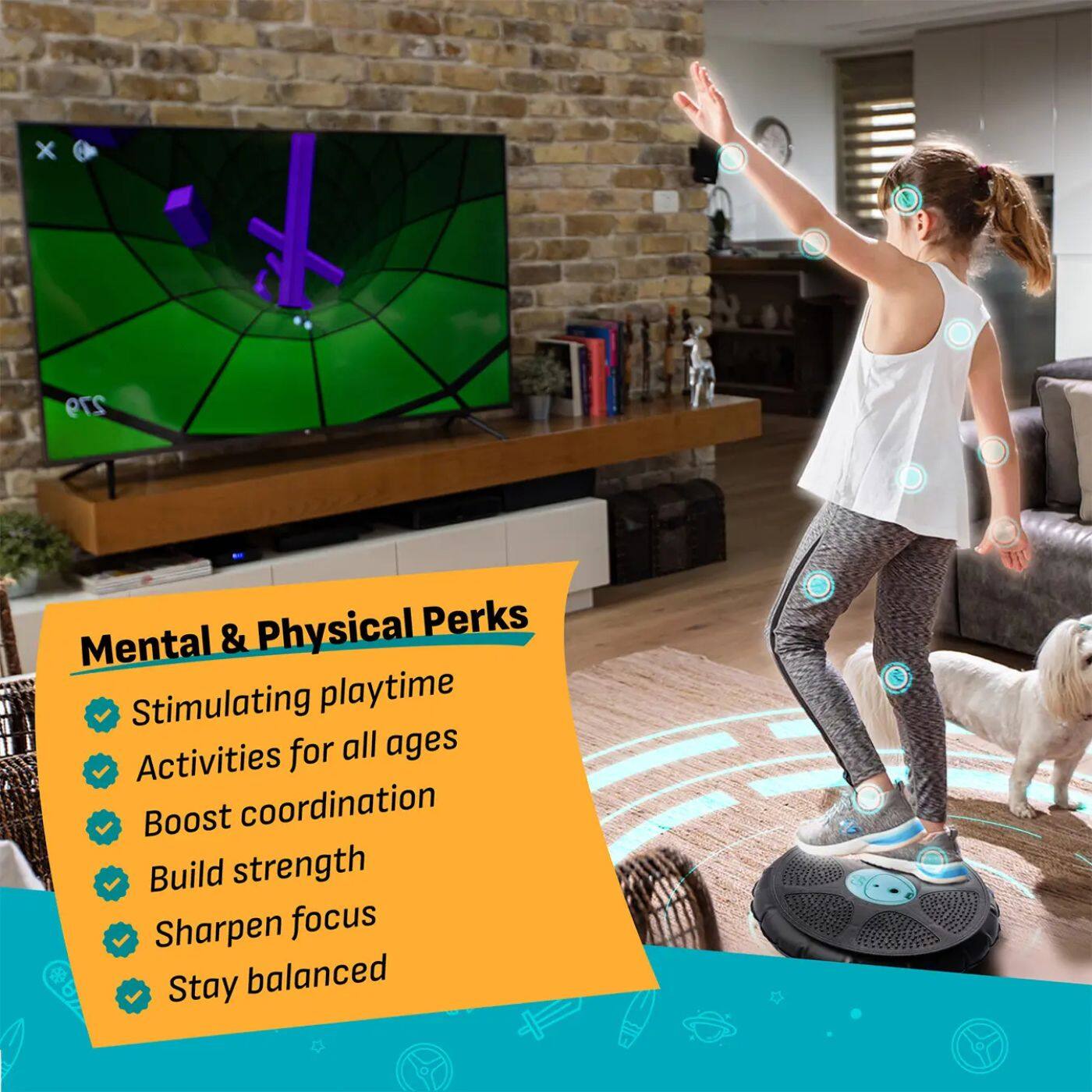 Mental & Physical Perks

Stimulating playtime
Activities for all ages
Boost coordination
Build strength
Sharpen focus
Stay balanced