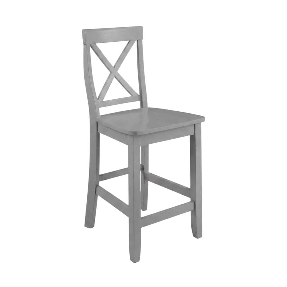 Crosley Furniture - X-Back 2-Piece Counter Height Bar Stool Set - 2 Stools - Gray