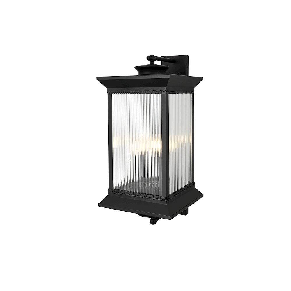 Angle. Elegant Lighting - Collins 12 Inch Outdoor Wall Sconce In Black - Black.