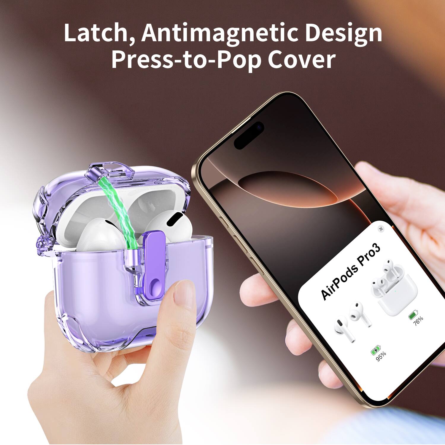 Latch, Antimagnetic Design Press-to-Pop Cover

AirPods Pro3

76% + 95%
