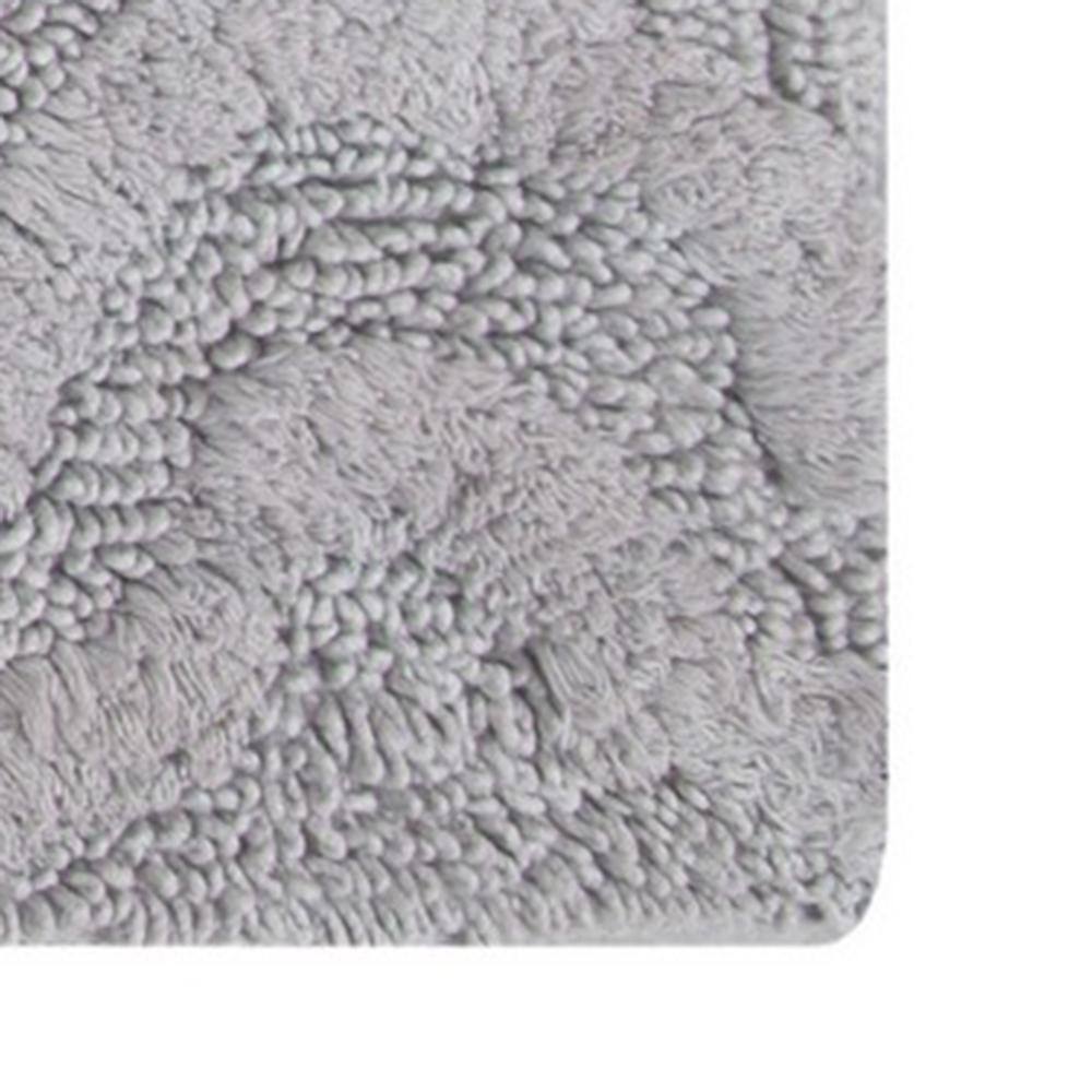 Alt View 6. Knightsbridge - Knightsbridge Silver Cotton Bath Rug with Non-Skid Back - Silver.
