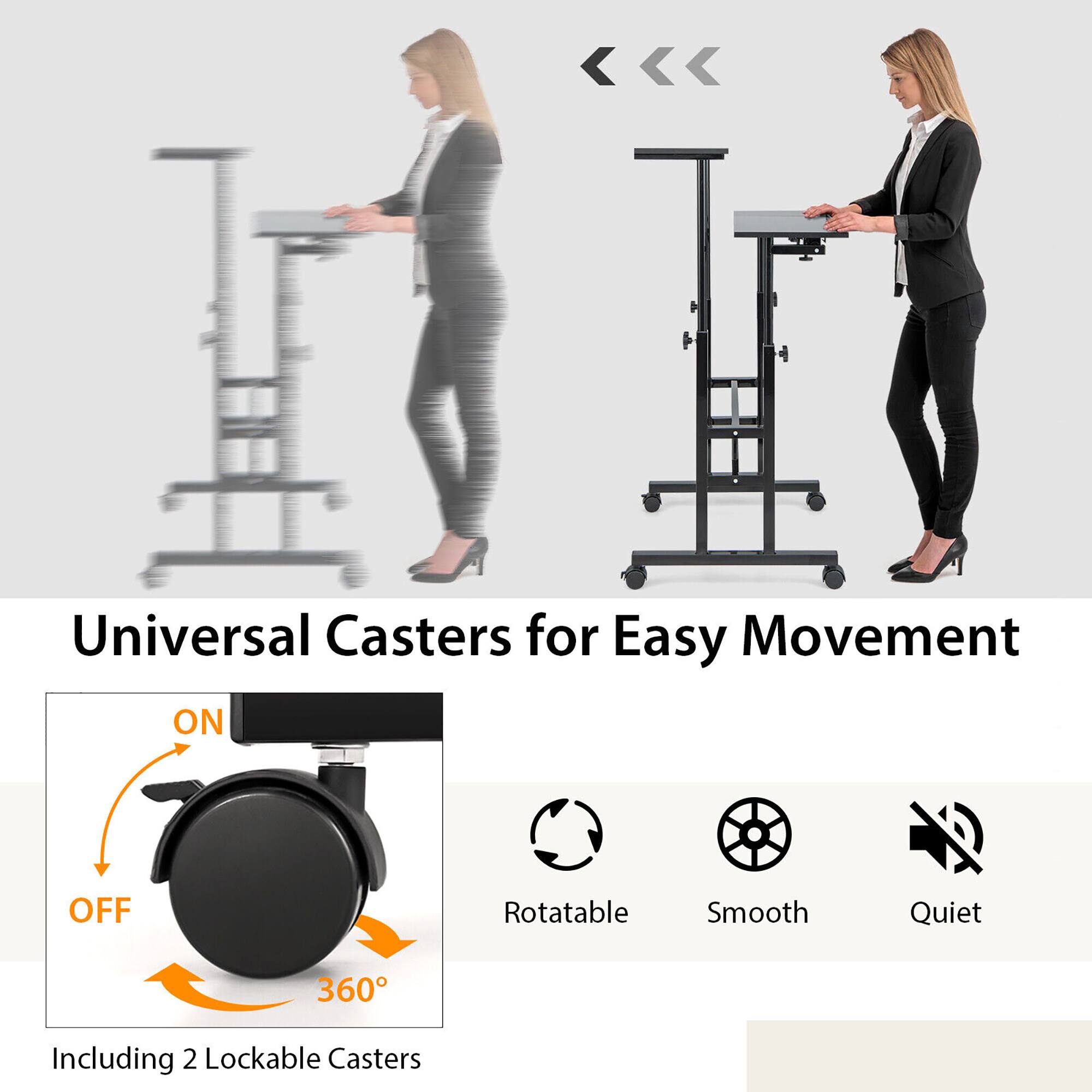 Universal Casters for Easy Movement

- Rotatable
- Smooth
- Quiet

Including 2 Lockable Casters