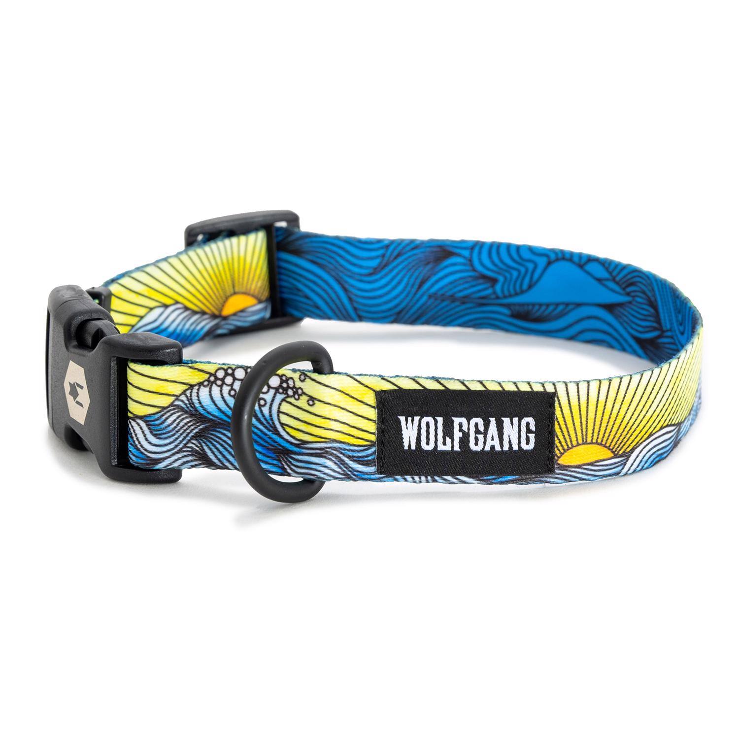 Front. WOLFGANG PET - Wolfgang Multicolored DawnPatrol Polyester Dog Adjustable Collar Large - Multicolored.