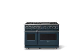 Viking - 48"W. 7.3 Cu. Ft. 7Series Self-Clean Dual Fuel 8 Burner Range/Griddle-Squall - Squall