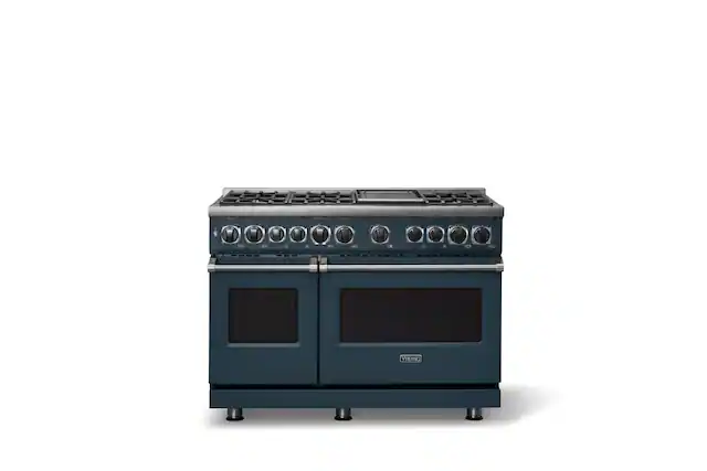 Front. Viking - 48 in. Wide 6 Burner Dual Fuel Sealed Burner Range with Griddle - Squall.