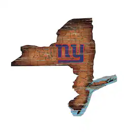 Fan Creations - New York Giants 23.5" x 23.5" Distressed State with Logo Sign - Multicolor