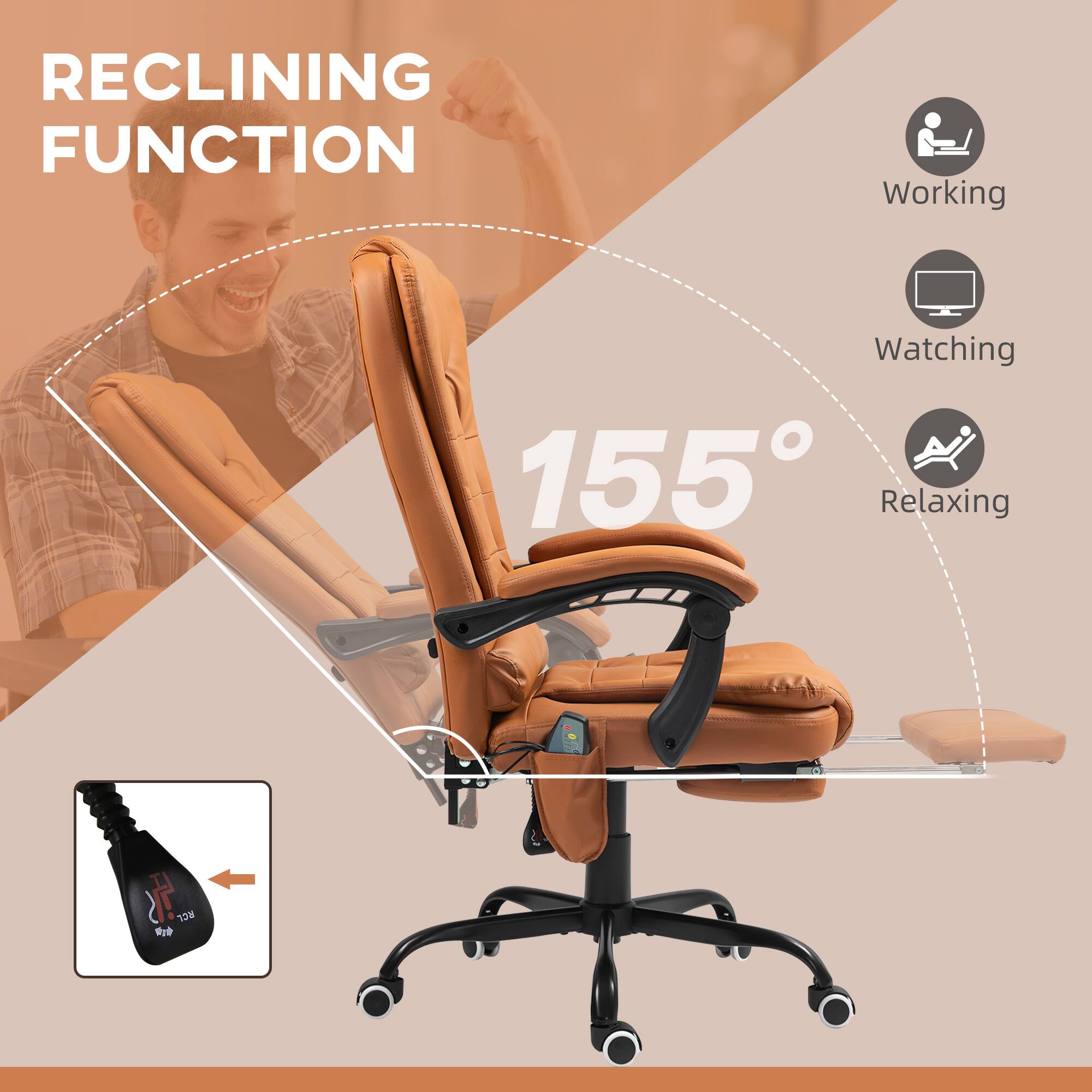 RECLINING FUNCTION Working Watching 155° Relaxing F 10 B
