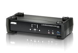 Aten Technology - 2-Port USB 3.0 4K DisplayPort KVMP Switch - Black