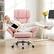 Alt View 5. KERDOM - Ergonomic Big Home Office Chair with Expandable Arms, Velvet High Back Exceutive Manager Chair with Footrest Wide Seat - Pink.