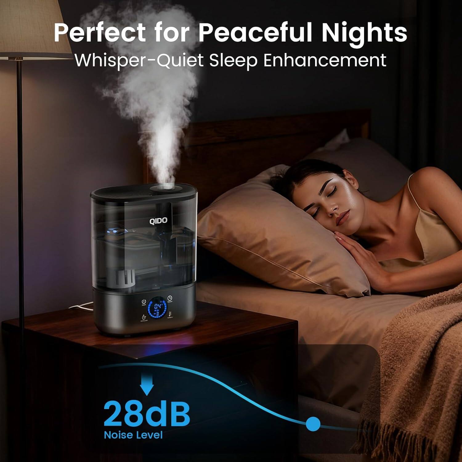 Perfect for Peaceful Nights  
Whisper-Quiet Sleep Enhancement  

28dB Noise Level