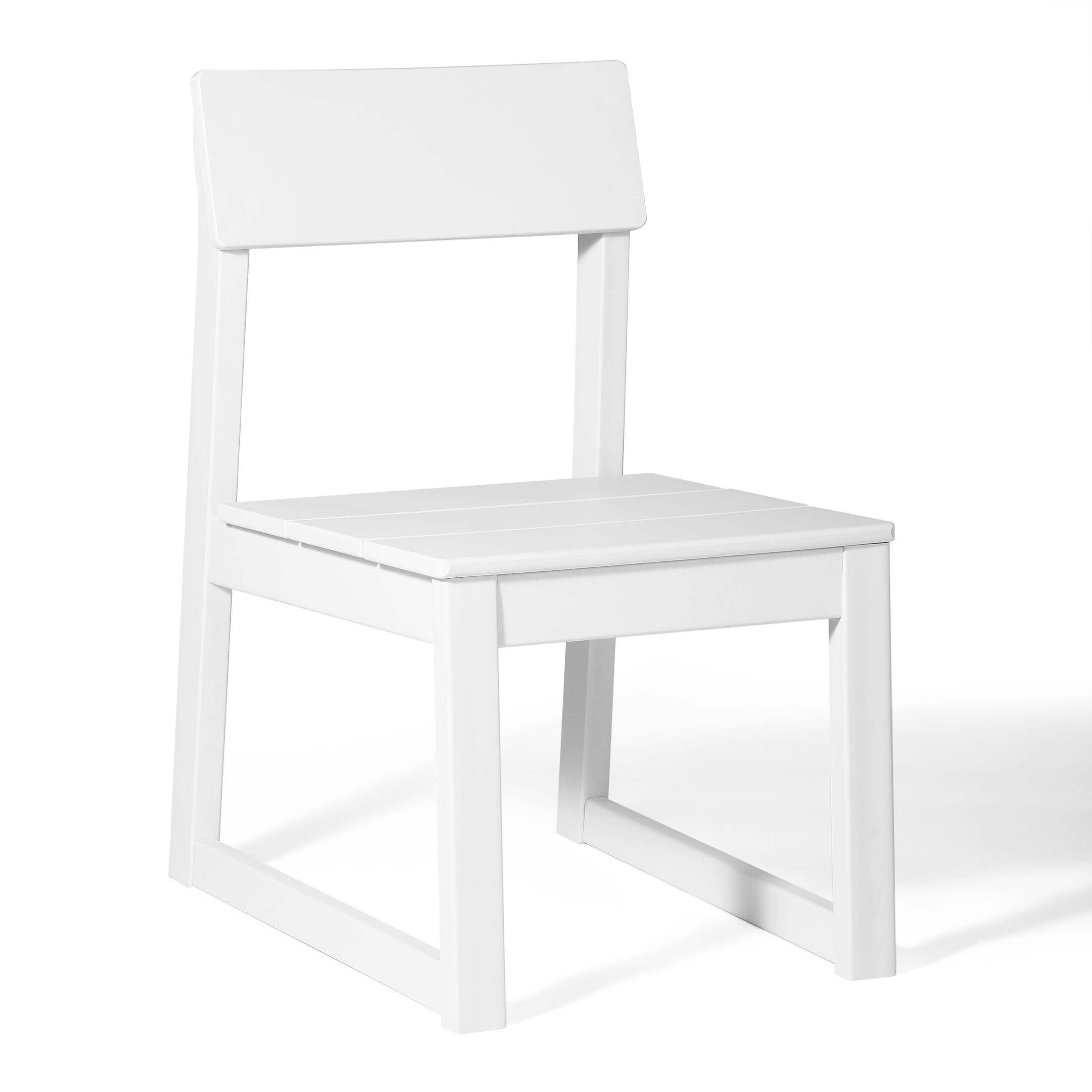 Left. WestinTrends - WestinTrends Paloma Modern HDPE Outdoor Armless Patio Dining Chairs (Set of 2) - White.