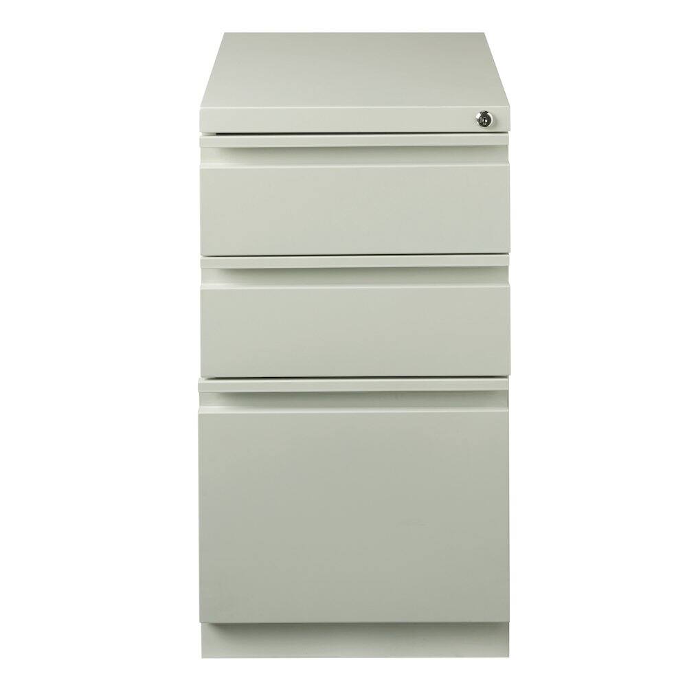 Front. Hirsh - Hirsh 20" Deep Mobile Pedestal File Cabinet 3 Drawer Box-Box-File, Light Gray - Gray.