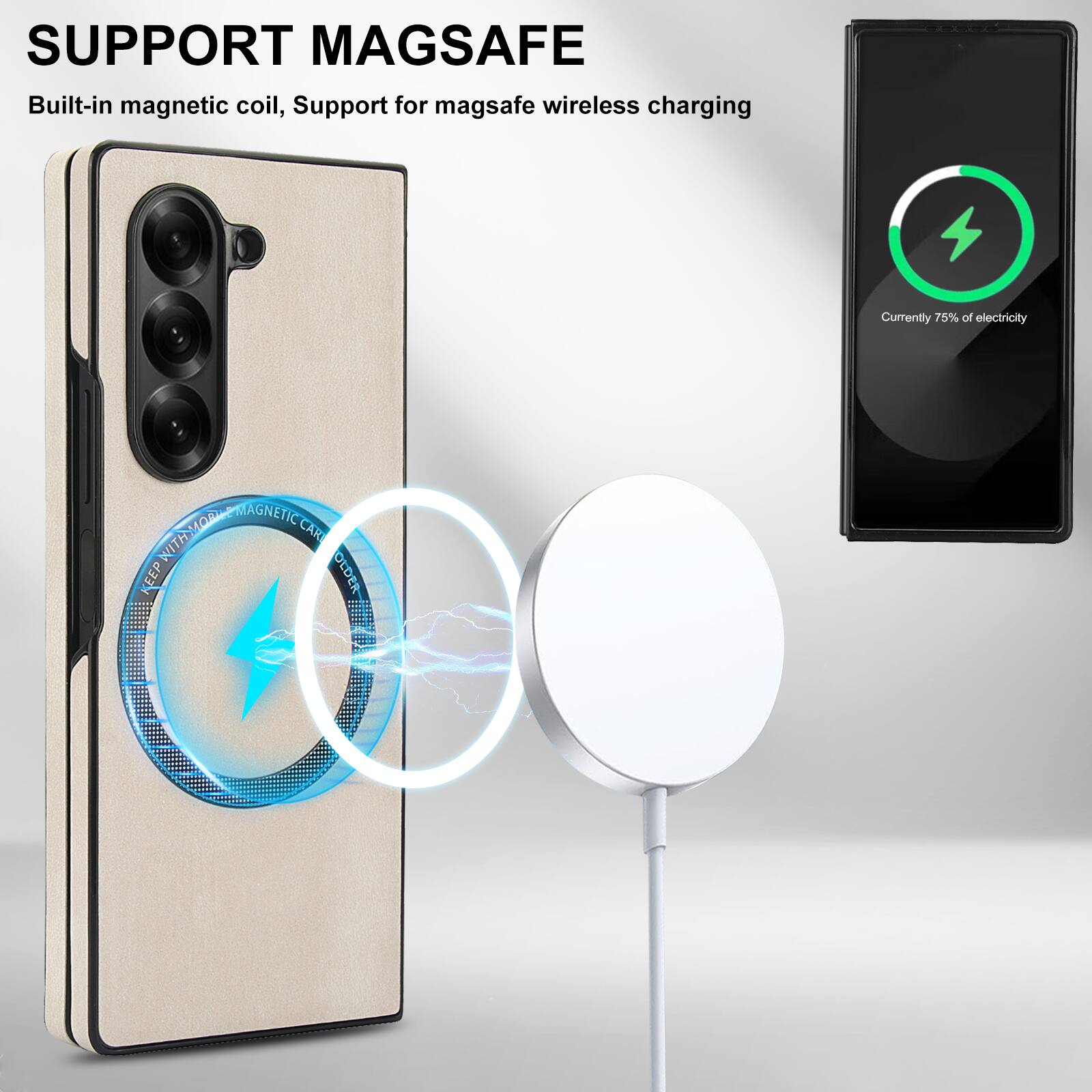SUPPORT MAGSAFE

Built-in magnetic coil, Support for magsafe wireless charging

Currently 75% of electricity